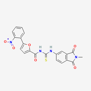 molecular formula C21H14N4O6S B5135854 N-{[(2-methyl-1,3-dioxo-2,3-dihydro-1H-isoindol-5-yl)amino]carbonothioyl}-5-(2-nitrophenyl)-2-furamide 