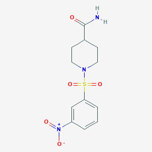 molecular formula C12H15N3O5S B5135879 1-[(3-nitrophenyl)sulfonyl]-4-piperidinecarboxamide 