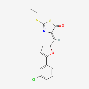 molecular formula C16H12ClNO2S2 B5135888 4-{[5-(3-chlorophenyl)-2-furyl]methylene}-2-(ethylthio)-1,3-thiazol-5(4H)-one 