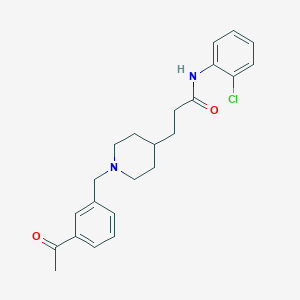 molecular formula C23H27ClN2O2 B5135890 3-[1-(3-acetylbenzyl)-4-piperidinyl]-N-(2-chlorophenyl)propanamide 