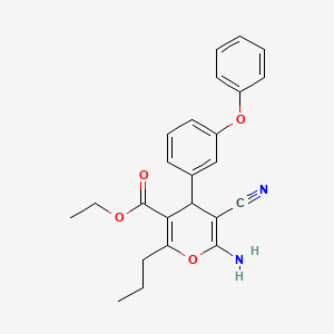 molecular formula C24H24N2O4 B5135915 ethyl 6-amino-5-cyano-4-(3-phenoxyphenyl)-2-propyl-4H-pyran-3-carboxylate 