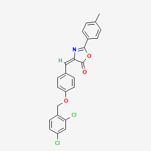 molecular formula C24H17Cl2NO3 B5135942 4-{4-[(2,4-dichlorobenzyl)oxy]benzylidene}-2-(4-methylphenyl)-1,3-oxazol-5(4H)-one 