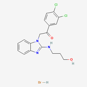 1-(3,4-dichlorophenyl)-2-{2-[(3-hydroxypropyl)amino]-1H-benzimidazol-1-yl}ethanone hydrobromide