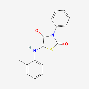 molecular formula C16H14N2O2S B5135969 5-[(2-methylphenyl)amino]-3-phenyl-1,3-thiazolidine-2,4-dione 