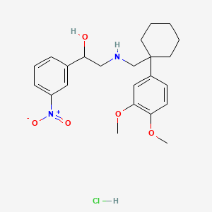 molecular formula C23H31ClN2O5 B5135971 2-({[1-(3,4-dimethoxyphenyl)cyclohexyl]methyl}amino)-1-(3-nitrophenyl)ethanol hydrochloride 