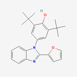 molecular formula C25H28N2O2 B5135979 2,6-di-tert-butyl-4-[2-(2-furyl)-1H-benzimidazol-1-yl]phenol 