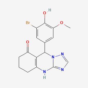 9-(3-bromo-4-hydroxy-5-methoxyphenyl)-5,6,7,9-tetrahydro[1,2,4]triazolo[5,1-b]quinazolin-8(4H)-one