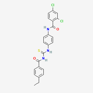 molecular formula C23H19Cl2N3O2S B5135987 2,4-dichloro-N-[4-({[(4-ethylbenzoyl)amino]carbonothioyl}amino)phenyl]benzamide 