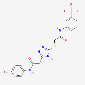 2-[(5-{2-[(4-fluorophenyl)amino]-2-oxoethyl}-4-methyl-4H-1,2,4-triazol-3-yl)thio]-N-[3-(trifluoromethyl)phenyl]acetamide