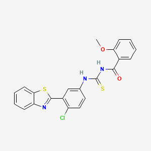 molecular formula C22H16ClN3O2S2 B5136006 N-({[3-(1,3-benzothiazol-2-yl)-4-chlorophenyl]amino}carbonothioyl)-2-methoxybenzamide 