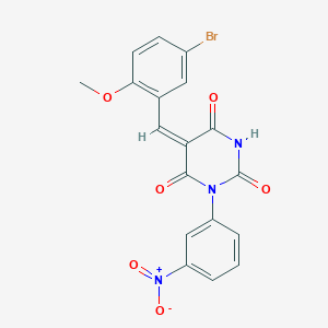 molecular formula C18H12BrN3O6 B5136029 5-(5-bromo-2-methoxybenzylidene)-1-(3-nitrophenyl)-2,4,6(1H,3H,5H)-pyrimidinetrione 