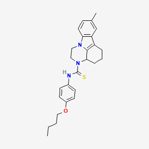 N-(4-butoxyphenyl)-8-methyl-1,2,3a,4,5,6-hexahydro-3H-pyrazino[3,2,1-jk]carbazole-3-carbothioamide