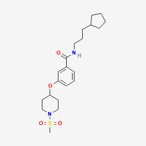 molecular formula C21H32N2O4S B5136045 N-(3-cyclopentylpropyl)-3-(1-methylsulfonylpiperidin-4-yl)oxybenzamide 