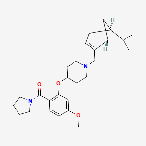 molecular formula C27H38N2O3 B5136059 1-{[(1R,5S)-6,6-dimethylbicyclo[3.1.1]hept-2-en-2-yl]methyl}-4-[5-methoxy-2-(1-pyrrolidinylcarbonyl)phenoxy]piperidine 