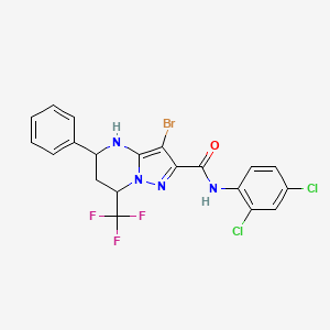 molecular formula C20H14BrCl2F3N4O B5136098 3-bromo-N-(2,4-dichlorophenyl)-5-phenyl-7-(trifluoromethyl)-4,5,6,7-tetrahydropyrazolo[1,5-a]pyrimidine-2-carboxamide 