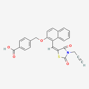 molecular formula C25H17NO5S B5136112 4-{[(1-{[2,4-dioxo-3-(2-propyn-1-yl)-1,3-thiazolidin-5-ylidene]methyl}-2-naphthyl)oxy]methyl}benzoic acid 