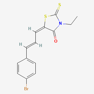 molecular formula C14H12BrNOS2 B5136152 5-[3-(4-bromophenyl)-2-propen-1-ylidene]-3-ethyl-2-thioxo-1,3-thiazolidin-4-one 