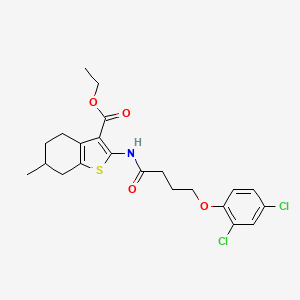 molecular formula C22H25Cl2NO4S B5136154 ethyl 2-{[4-(2,4-dichlorophenoxy)butanoyl]amino}-6-methyl-4,5,6,7-tetrahydro-1-benzothiophene-3-carboxylate 