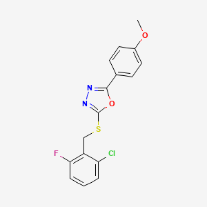 molecular formula C16H12ClFN2O2S B5136196 2-[(2-chloro-6-fluorobenzyl)thio]-5-(4-methoxyphenyl)-1,3,4-oxadiazole 