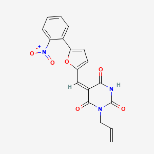 molecular formula C18H13N3O6 B5136212 1-allyl-5-{[5-(2-nitrophenyl)-2-furyl]methylene}-2,4,6(1H,3H,5H)-pyrimidinetrione 