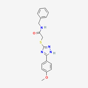 molecular formula C18H18N4O2S B5136226 N-benzyl-2-{[5-(4-methoxyphenyl)-4H-1,2,4-triazol-3-yl]thio}acetamide 