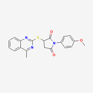 molecular formula C20H17N3O3S B5136241 1-(4-methoxyphenyl)-3-[(4-methyl-2-quinazolinyl)thio]-2,5-pyrrolidinedione 