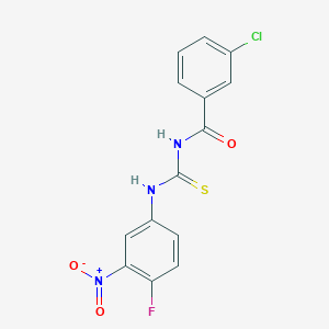 molecular formula C14H9ClFN3O3S B5136248 3-chloro-N-{[(4-fluoro-3-nitrophenyl)amino]carbonothioyl}benzamide 