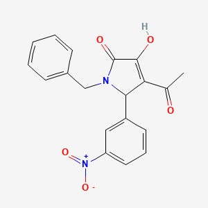 molecular formula C19H16N2O5 B5136277 4-acetyl-1-benzyl-3-hydroxy-5-(3-nitrophenyl)-1,5-dihydro-2H-pyrrol-2-one 