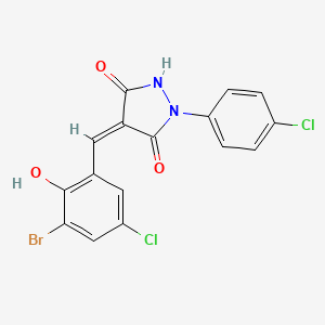 4-(3-bromo-5-chloro-2-hydroxybenzylidene)-1-(4-chlorophenyl)-3,5-pyrazolidinedione