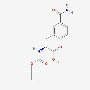molecular formula C15H20N2O5 B051363 (S)-2-((叔丁氧羰基)氨基)-3-(3-氨基甲酰基苯基)丙酸 CAS No. 943449-15-8