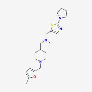 molecular formula C21H32N4OS B5136319 N-methyl-1-{1-[(5-methyl-2-furyl)methyl]-4-piperidinyl}-N-{[2-(1-pyrrolidinyl)-1,3-thiazol-5-yl]methyl}methanamine 