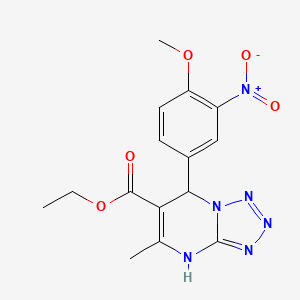 molecular formula C15H16N6O5 B5136346 ethyl 7-(4-methoxy-3-nitrophenyl)-5-methyl-4,7-dihydrotetrazolo[1,5-a]pyrimidine-6-carboxylate 