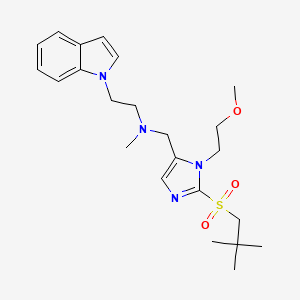 molecular formula C23H34N4O3S B5136357 N-{[2-[(2,2-dimethylpropyl)sulfonyl]-1-(2-methoxyethyl)-1H-imidazol-5-yl]methyl}-2-(1H-indol-1-yl)-N-methylethanamine 
