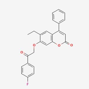molecular formula C25H19FO4 B5136372 6-ethyl-7-[2-(4-fluorophenyl)-2-oxoethoxy]-4-phenyl-2H-chromen-2-one 