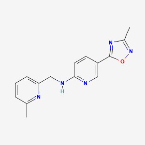 molecular formula C15H15N5O B5136394 5-(3-methyl-1,2,4-oxadiazol-5-yl)-N-[(6-methyl-2-pyridinyl)methyl]-2-pyridinamine 