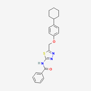 N-{5-[(4-cyclohexylphenoxy)methyl]-1,3,4-thiadiazol-2-yl}benzamide