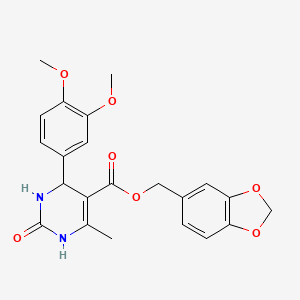 1,3-benzodioxol-5-ylmethyl 4-(3,4-dimethoxyphenyl)-6-methyl-2-oxo-1,2,3,4-tetrahydro-5-pyrimidinecarboxylate