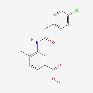 molecular formula C17H16ClNO3 B5136493 methyl 3-{[(4-chlorophenyl)acetyl]amino}-4-methylbenzoate 