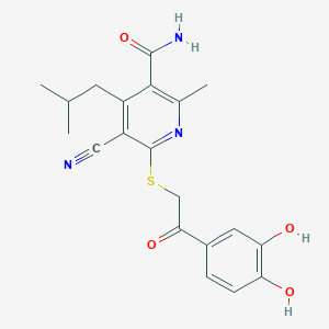 5-cyano-6-{[2-(3,4-dihydroxyphenyl)-2-oxoethyl]thio}-4-isobutyl-2-methylnicotinamide