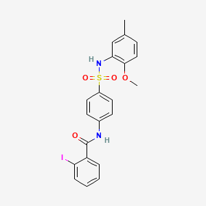 molecular formula C21H19IN2O4S B5136515 2-iodo-N-(4-{[(2-methoxy-5-methylphenyl)amino]sulfonyl}phenyl)benzamide 