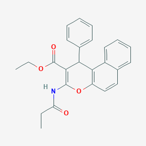 ethyl 1-phenyl-3-(propionylamino)-1H-benzo[f]chromene-2-carboxylate