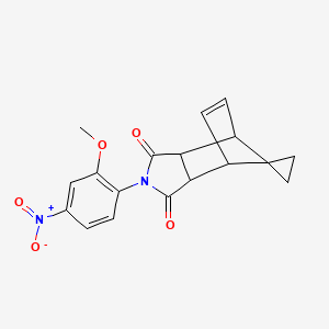 4'-(2-methoxy-4-nitrophenyl)-4'-azaspiro[cyclopropane-1,10'-tricyclo[5.2.1.0~2,6~]decane]-8'-ene-3',5'-dione