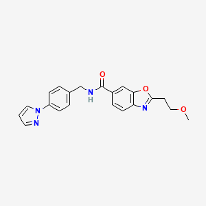 2-(2-methoxyethyl)-N-[4-(1H-pyrazol-1-yl)benzyl]-1,3-benzoxazole-6-carboxamide