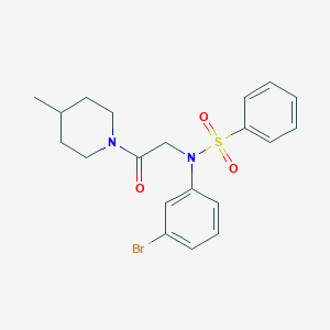 N-(3-bromophenyl)-N-[2-(4-methyl-1-piperidinyl)-2-oxoethyl]benzenesulfonamide