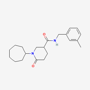 molecular formula C21H30N2O2 B5136629 1-cycloheptyl-N-(3-methylbenzyl)-6-oxo-3-piperidinecarboxamide 