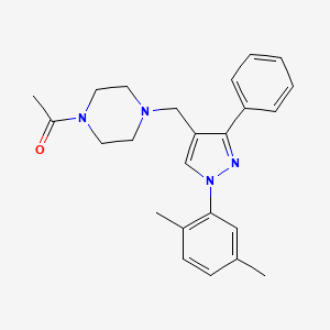 1-acetyl-4-{[1-(2,5-dimethylphenyl)-3-phenyl-1H-pyrazol-4-yl]methyl}piperazine