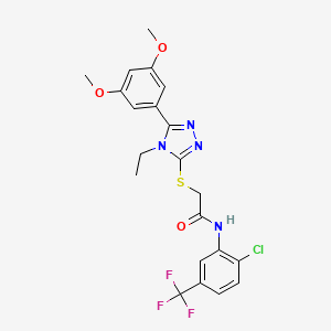 molecular formula C21H20ClF3N4O3S B5136719 N-[2-chloro-5-(trifluoromethyl)phenyl]-2-{[5-(3,5-dimethoxyphenyl)-4-ethyl-4H-1,2,4-triazol-3-yl]thio}acetamide 