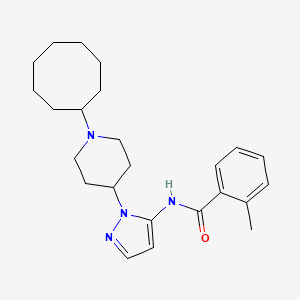 molecular formula C24H34N4O B5136723 N-[1-(1-cyclooctyl-4-piperidinyl)-1H-pyrazol-5-yl]-2-methylbenzamide 