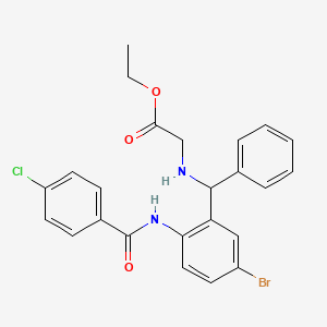 molecular formula C24H22BrClN2O3 B5136744 ethyl N-[{5-bromo-2-[(4-chlorobenzoyl)amino]phenyl}(phenyl)methyl]glycinate 