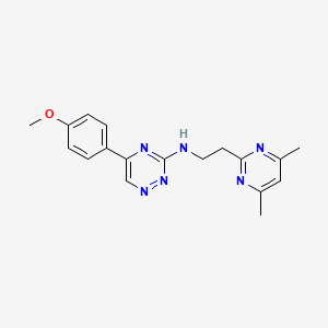 molecular formula C18H20N6O B5136746 N-[2-(4,6-dimethyl-2-pyrimidinyl)ethyl]-5-(4-methoxyphenyl)-1,2,4-triazin-3-amine 